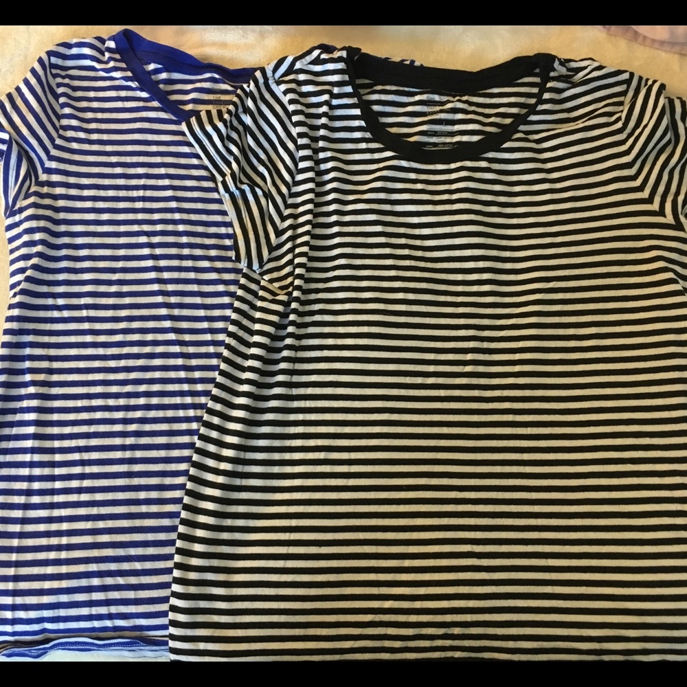 Gap Favorite Essential Crew Tee Shirts - Striped-L
